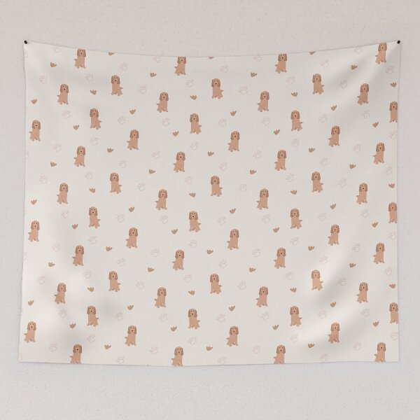 Item preview, Minimalist Flat Design Cocker Spaniel Dog Cream Pattern designed and sold by svitlaarty.