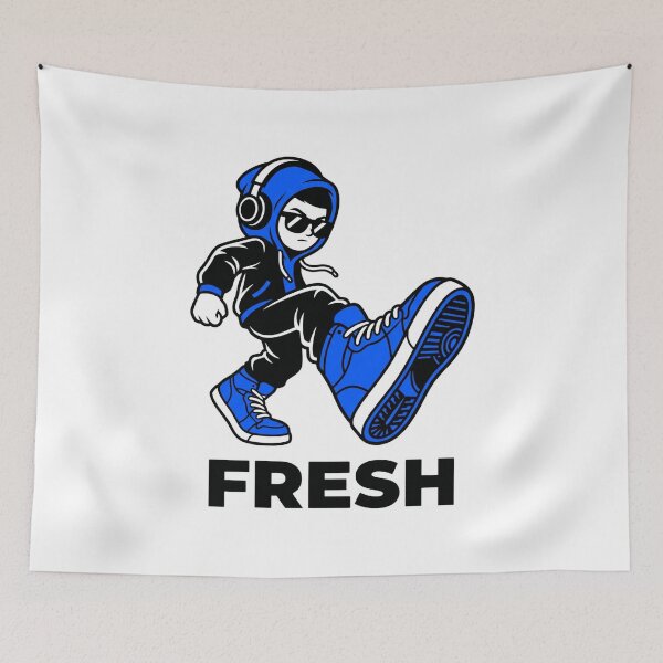 Item preview, Fresh Sneakerhead Kid Blue Kicks Premium Sticker designed and sold by Mr-wow.