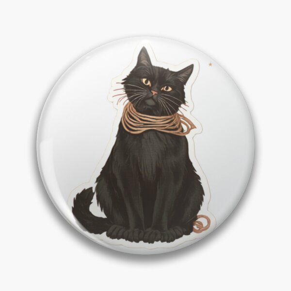 Item preview, Cute Vintage Black Cat Yarn Rope Aesthetic Sticker designed and sold by Doka  Images.