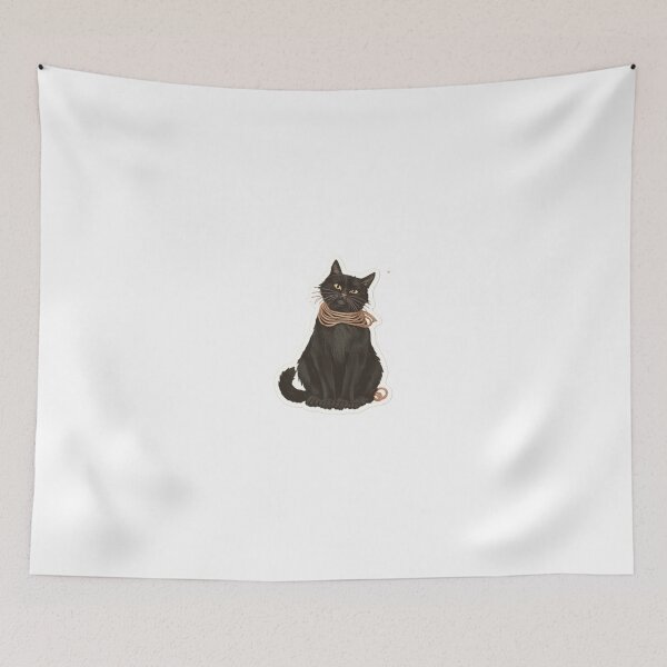Item preview, Cute Vintage Black Cat Yarn Rope Aesthetic Sticker designed and sold by Doka  Images.
