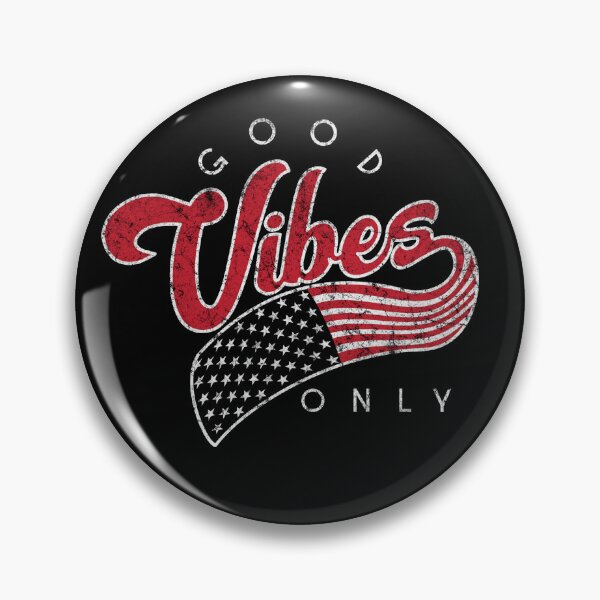 Item preview, Good Vibes Only Retro Red Patriotic Script designed and sold by The secret storage room.