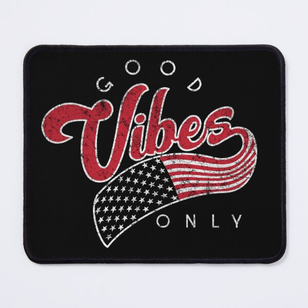 Item preview, Good Vibes Only Retro Red Patriotic Script designed and sold by The secret storage room.