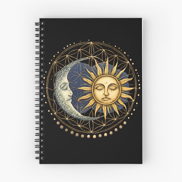 Item preview, Sun and Moon Flower of Life Sacred Geometry Celestial Art designed and sold by BumbleBloom7.