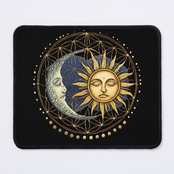 Item preview, Sun and Moon Flower of Life Sacred Geometry Celestial Art designed and sold by BumbleBloom7.