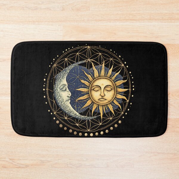 Item preview, Sun and Moon Flower of Life Sacred Geometry Celestial Art designed and sold by BumbleBloom7.
