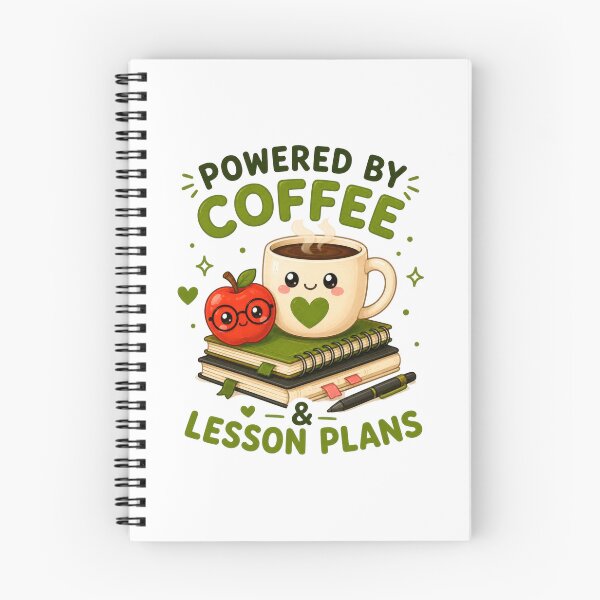 Item preview, Powered by Coffee and Lesson Plans Funny Teacher Coffee Lover Gift designed and sold by INVITOARTE.