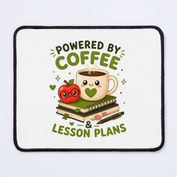 Item preview, Powered by Coffee and Lesson Plans Funny Teacher Coffee Lover Gift designed and sold by INVITOARTE.