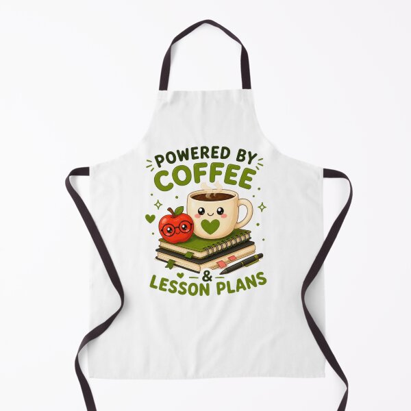 Item preview, Powered by Coffee and Lesson Plans Funny Teacher Coffee Lover Gift designed and sold by INVITOARTE.