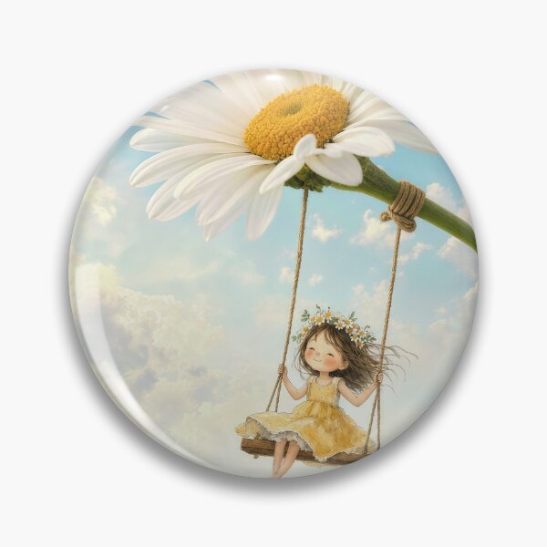 Item preview, Little Girl on a Daisy Swing designed and sold by Maria Dryfhout.