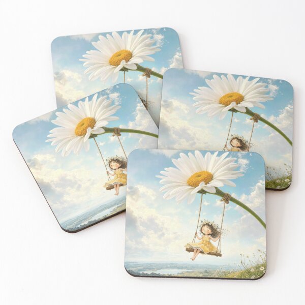 Item preview, Little Girl on a Daisy Swing designed and sold by Maria Dryfhout.