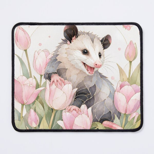 Item preview, 0possum pink tulips flowers designed and sold by scicilysimonee.