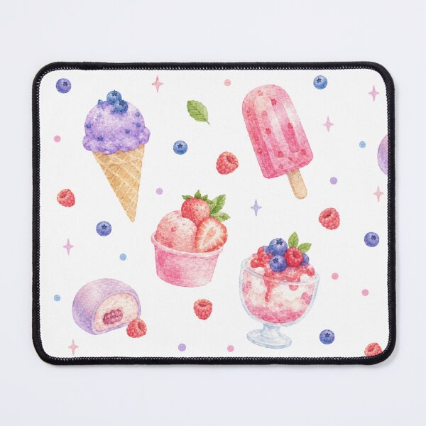 Item preview, Watercolor Berry Ice Cream Dessert designed and sold by Ora-kuro.