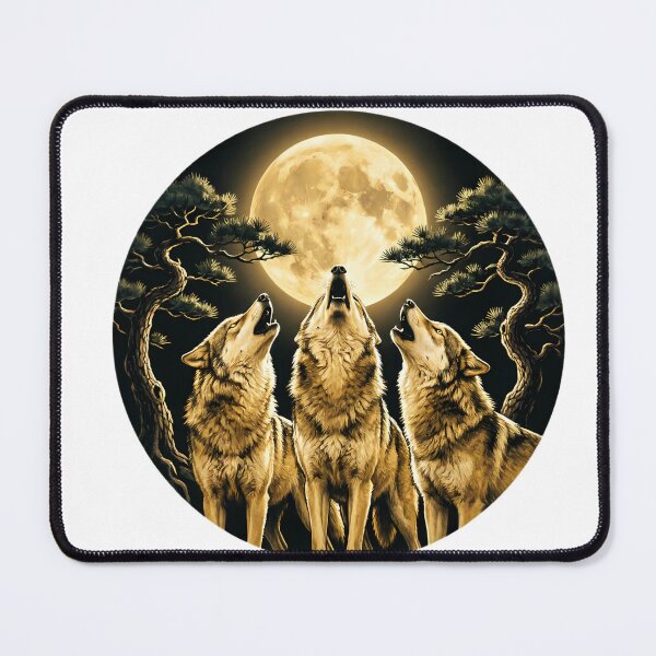 Item preview, Golden Wolves Moon Howl - Wild Forest Wolf Art designed and sold by SupernovaNote.