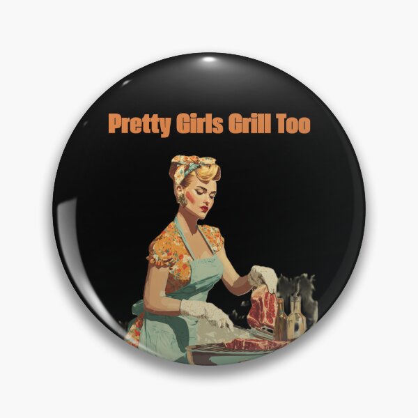 Item preview, Pretty Girls Grill Too vintage style design for bbq loving ladies designed and sold by BeautyFullMerch.