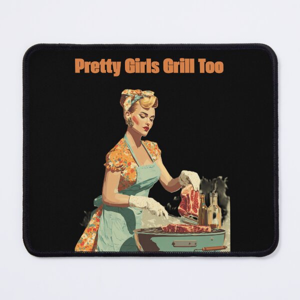 Item preview, Pretty Girls Grill Too vintage style design for bbq loving ladies designed and sold by BeautyFullMerch.
