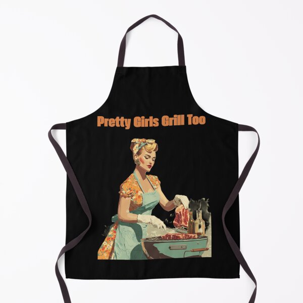 Item preview, Pretty Girls Grill Too vintage style design for bbq loving ladies designed and sold by BeautyFullMerch.