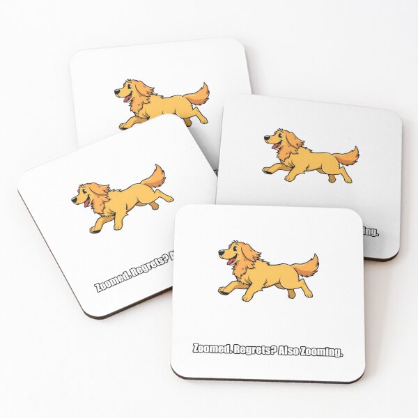 Item preview, Golden Retriever Sticker - Zoomed Regrets Also Zooming - Funny Golden Gift designed and sold by pawdrops.