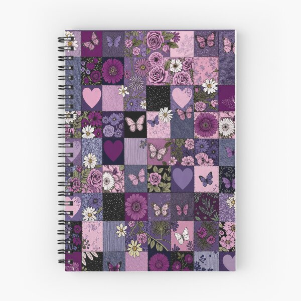 Item preview, Purple Butterfly & Floral Patchwork designed and sold by INKRebelGraphic.