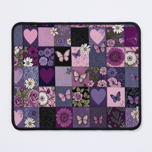Item preview, Purple Butterfly & Floral Patchwork designed and sold by INKRebelGraphic.