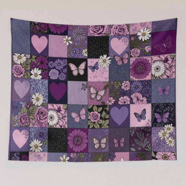 Item preview, Purple Butterfly & Floral Patchwork designed and sold by INKRebelGraphic.