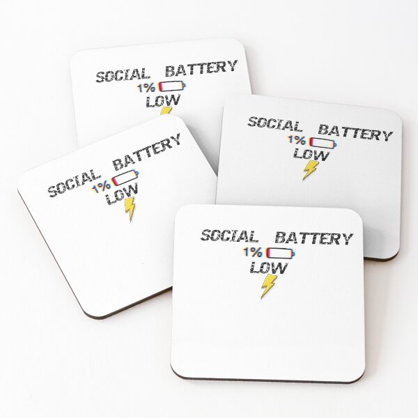 Item preview, Social Battery Low Funny Retro Relatable Introvert Text designed and sold by Redvibeco.