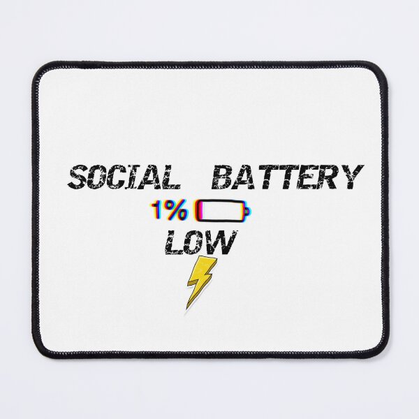 Item preview, Social Battery Low Funny Retro Relatable Introvert Text designed and sold by Redvibeco.