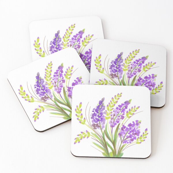 Item preview, Beautiful Purple Lavender Flowers Watercolor designed and sold by DailyDoodlesBySumbul.