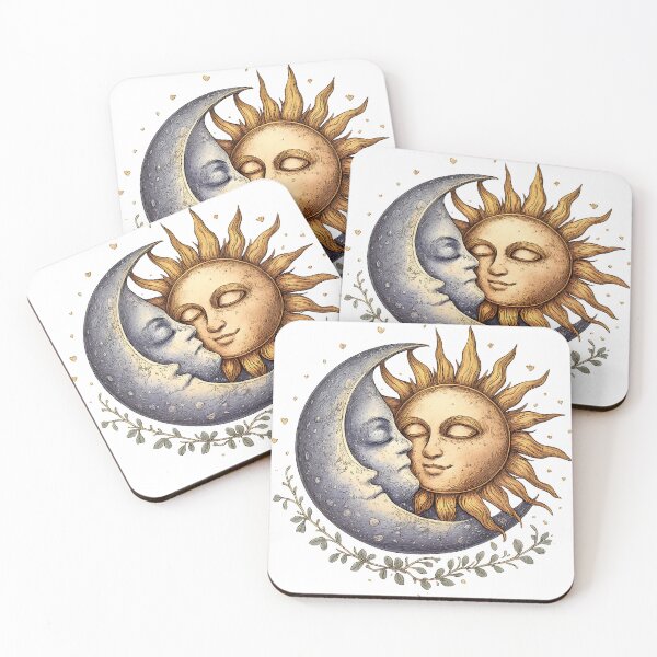 Item preview, Sun and Moon Kiss Celestial Lovers Art designed and sold by BumbleBloom7.