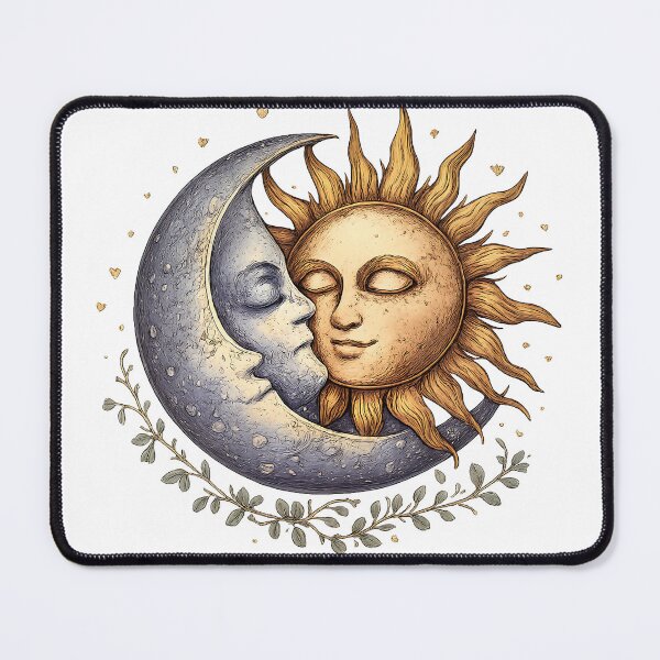 Item preview, Sun and Moon Kiss Celestial Lovers Art designed and sold by BumbleBloom7.