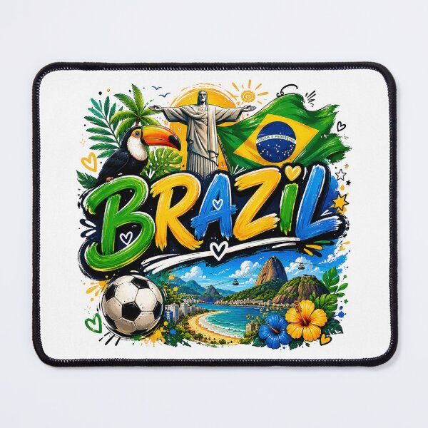Item preview, Brazil Pride Colorful Travel Soccer Carnival Tropical Design designed and sold by Wear Sculpt.
