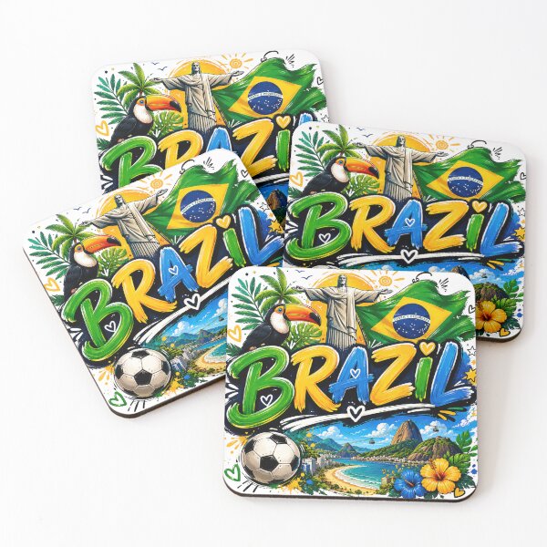 Item preview, Brazil Pride Colorful Travel Soccer Carnival Tropical Design designed and sold by Wear Sculpt.