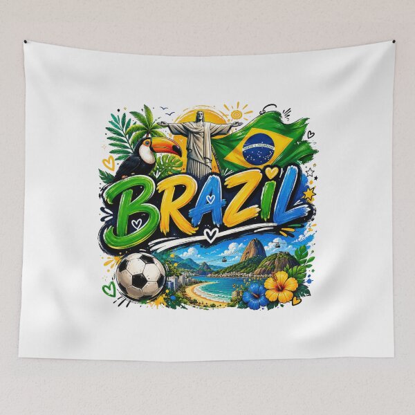 Item preview, Brazil Pride Colorful Travel Soccer Carnival Tropical Design designed and sold by Wear Sculpt.
