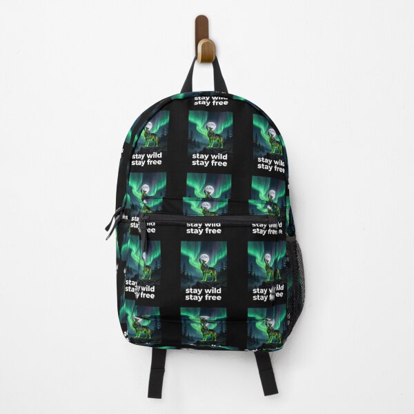 Item preview, Stay Wild Stay Free Wolf Aurora Art designed and sold by DervoTeck2767.