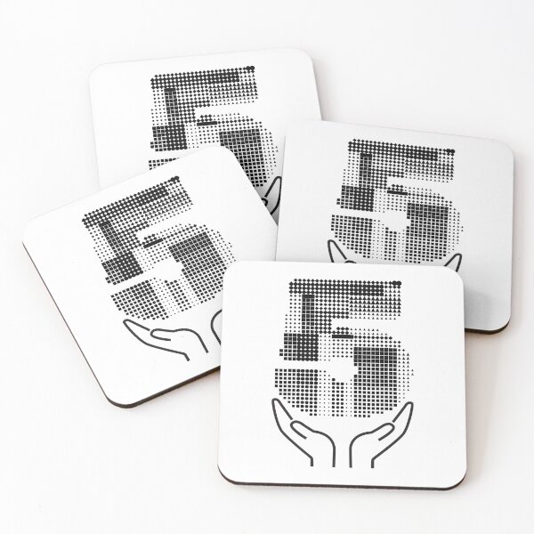 Item preview, Abstract Number Five Halftone Hands Design designed and sold by LensDyn™.