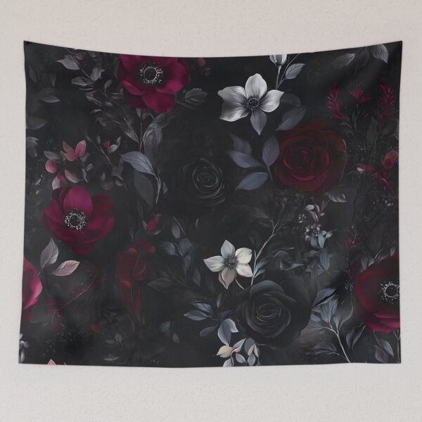Item preview, Midnight Gothic Floral Pattern designed and sold by INKRebelGraphic.