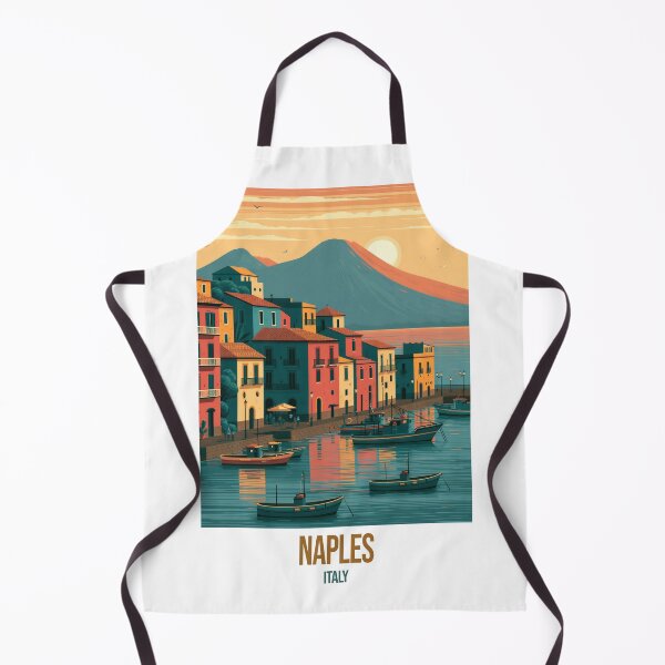 Item preview, Naples Italy Travel Poster | Vesuvius Harbour Sunset | Wall Art | Postcard designed and sold by Amber Sky Creations.
