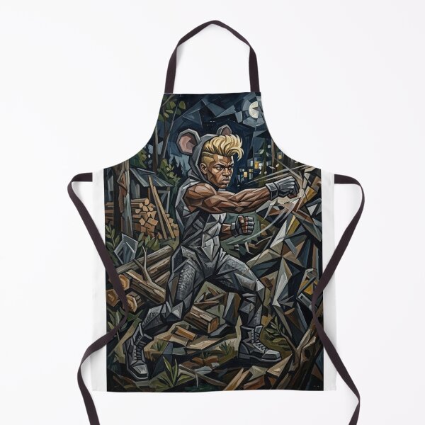 Item preview, CUBIST MOUSE WARRIOR FATAL BLOW IN THE NIGHT FOREST GEOMETRIC ART designed and sold by Curiosiart.