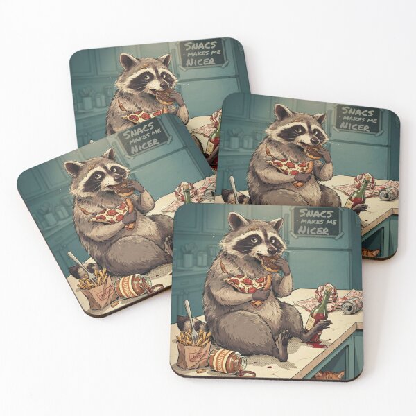 Item preview, Snacks Makes Me Nicer - Funny Hungry Racoon Art designed and sold by Malaryk.