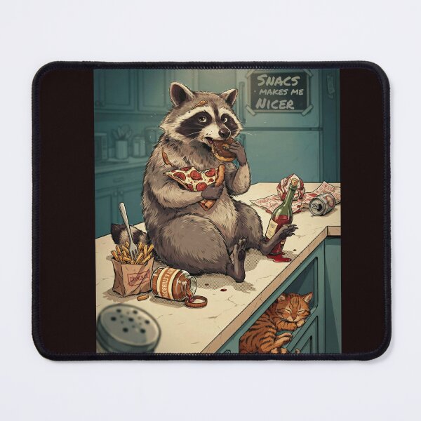 Item preview, Snacks Makes Me Nicer - Funny Hungry Racoon Art designed and sold by Malaryk.