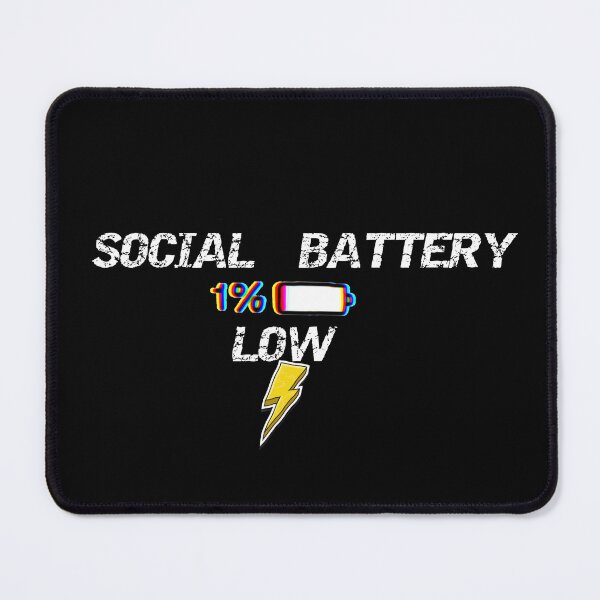 Item preview, Social Battery Low Funny Retro Relatable Introvert Text designed and sold by Redvibeco.