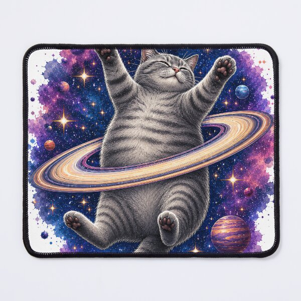 Item preview, Grey Tabby Cat in Space designed and sold by lvlupthreads.
