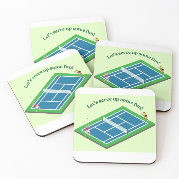 Item preview, Serve Up Some Fun! Cute Retro Tennis Court Design designed and sold by Mooncha36.