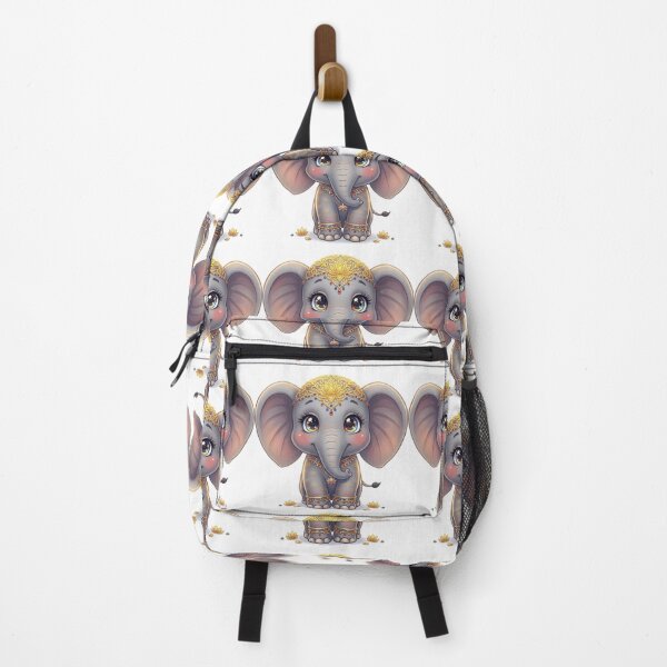 Item preview, The Golden Lotus Prince: Adorable Ornate Baby Elephant Cartoon designed and sold by Stickivo.
