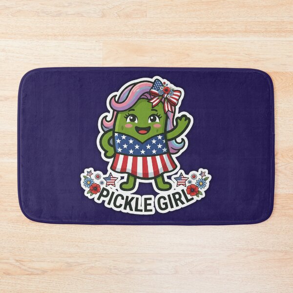 Item preview, Cute Pickle Girl 4th of July Patriotic American Flag Dress Kawaii Pickle Lover Gift T-Shirt designed and sold by Basma Designs | Funny Shirts, Stickers & Mugs.