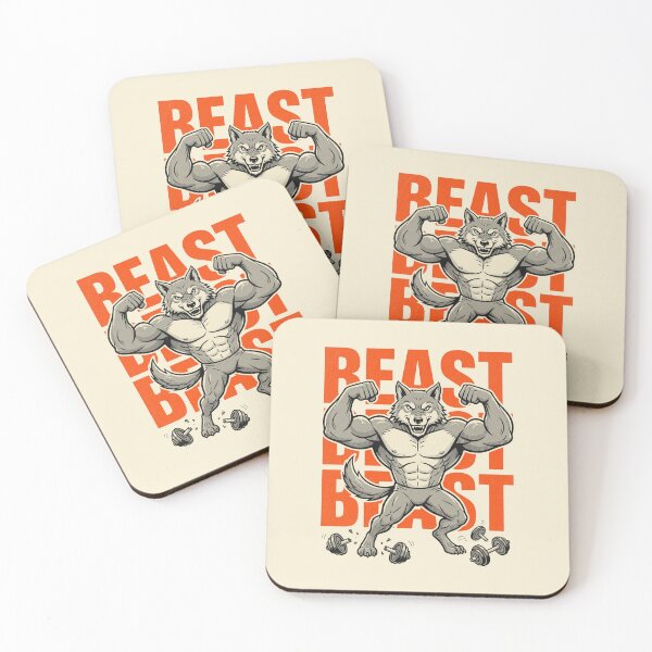 Item preview, Retro Pop Art Muscle Wolf Beast Gym designed and sold by DuckOddity.