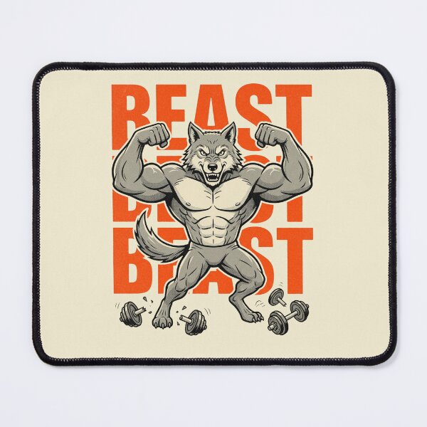 Item preview, Retro Pop Art Muscle Wolf Beast Gym designed and sold by DuckOddity.