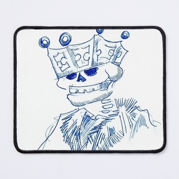 Item preview, Cool Skeleton King with Sunglasses and Fur Coat Sketch designed and sold by SOFT CHAOS CREATURE SHOP.