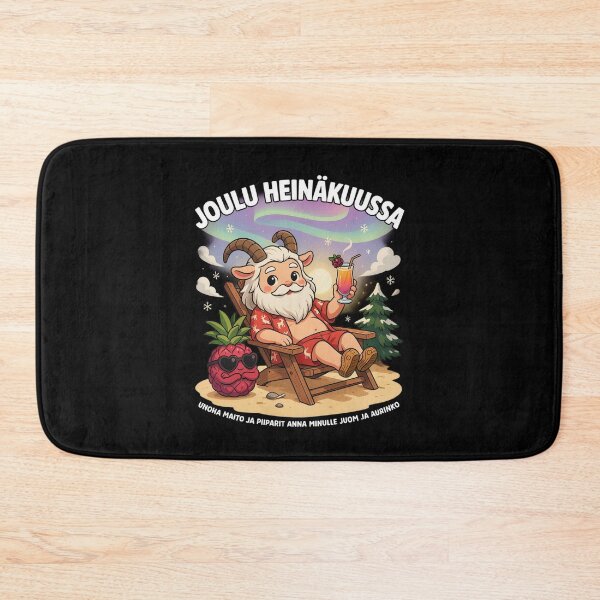 Item preview, Joulu Heinäkuussa – Finnish Christmas in July Funny Yule Goat Beach Shirt V3 designed and sold by DarylWelsh2024.