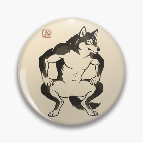 Item preview, Minimalist Ukiyo-e Muscle Wolf Fitness Print designed and sold by DuckOddity.