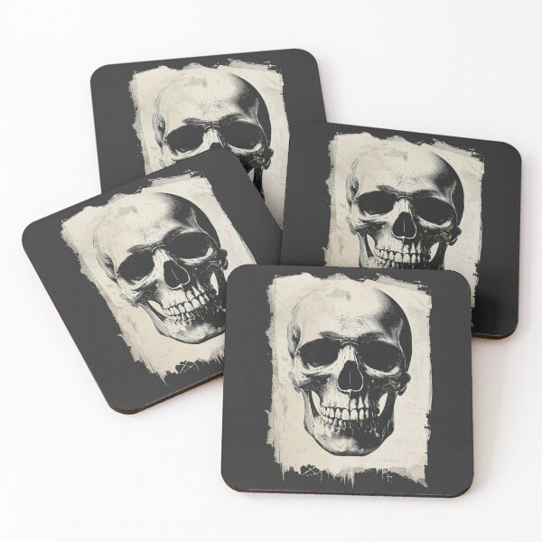 Item preview, Anatomical Vintage Skull Fine Line Crosshatch Art designed and sold by ERODED SELF.